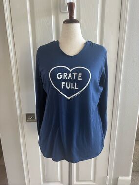 Life is Good | Grateful Hoodie Tshirt | Blue | sz Large | Excellent Condition